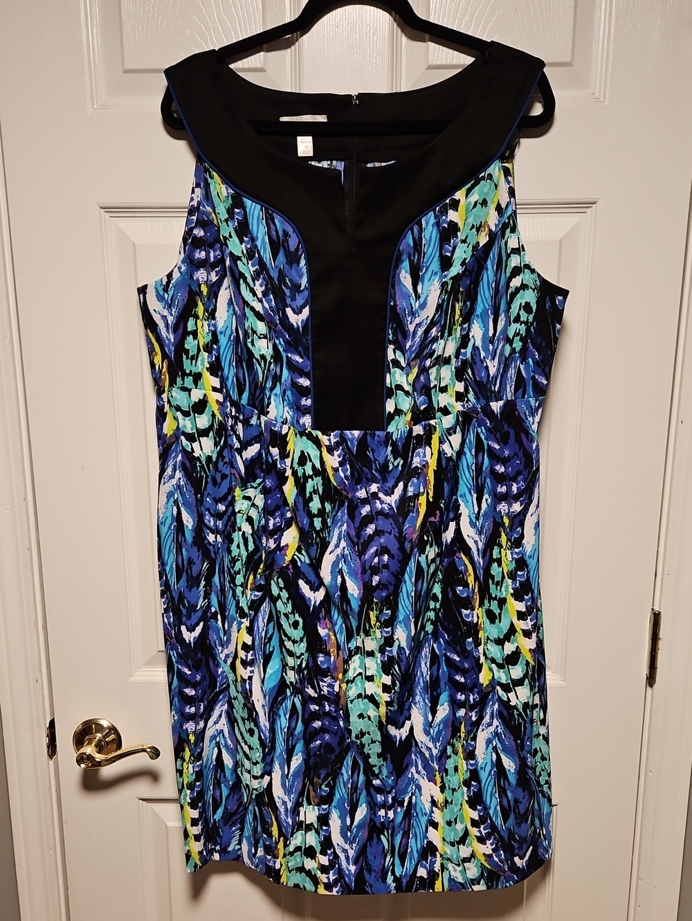 Dressbarn Sleeveless Multi-Print Shift Dress